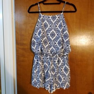 Bisou Bisou Blue and White Romper (6)
